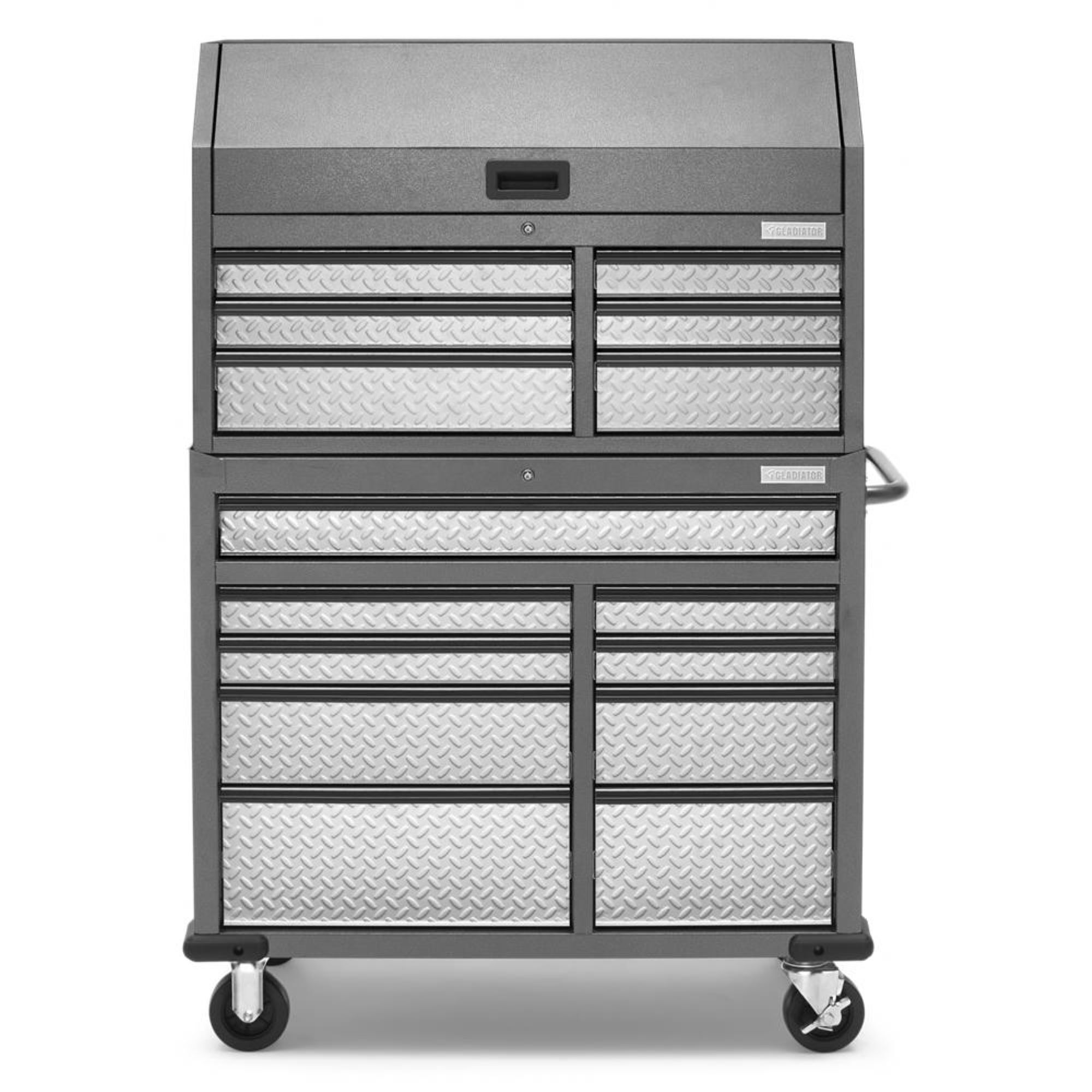 Gladiator, Premier 41in. 15-drawer Mobile Tool Chest Combo, Width 41 in, Height 63 in, Depth 24.5 in, Model# GATC4115JG